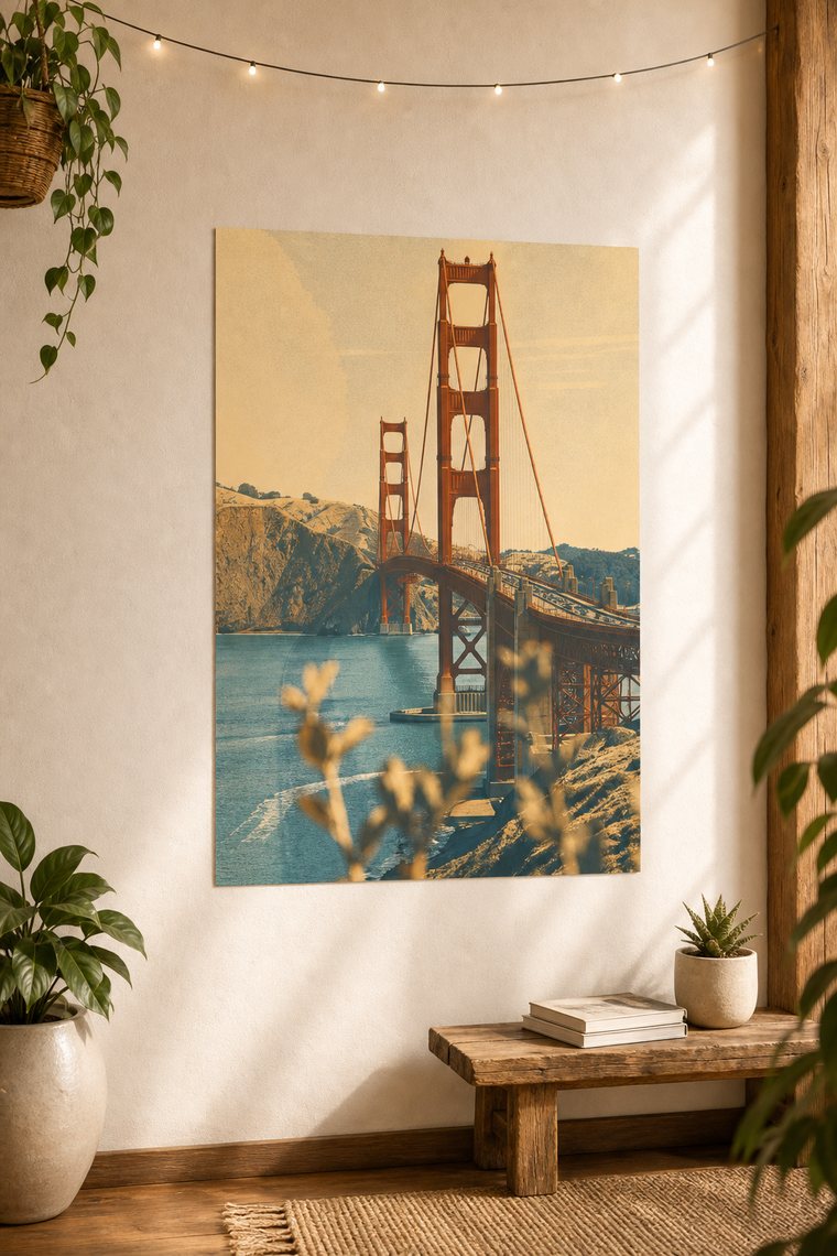San Francisco wall art displayed in a modern interior